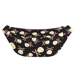 Skull Fried Egg And Bacon Pattern Print Fanny Pack