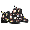 Skull Fried Egg And Bacon Pattern Print Flat Ankle Boots