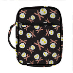 Skull Fried Egg And Bacon Pattern Print Front Pocket Bible Bag
