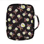 Skull Fried Egg And Bacon Pattern Print Front Pocket Bible Bag