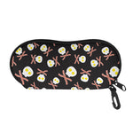 Skull Fried Egg And Bacon Pattern Print Glasses Case