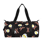 Skull Fried Egg And Bacon Pattern Print Gym Bag
