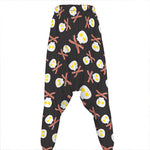 Skull Fried Egg And Bacon Pattern Print Hammer Pants