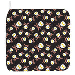 Skull Fried Egg And Bacon Pattern Print Hand Towel