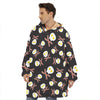 Skull Fried Egg And Bacon Pattern Print Hoodie Blanket