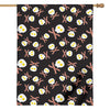 Skull Fried Egg And Bacon Pattern Print House Flag