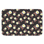 Skull Fried Egg And Bacon Pattern Print Indoor Door Mat