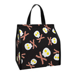 Skull Fried Egg And Bacon Pattern Print Insulated Lunch Tote