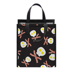 Skull Fried Egg And Bacon Pattern Print Insulated Lunch Tote