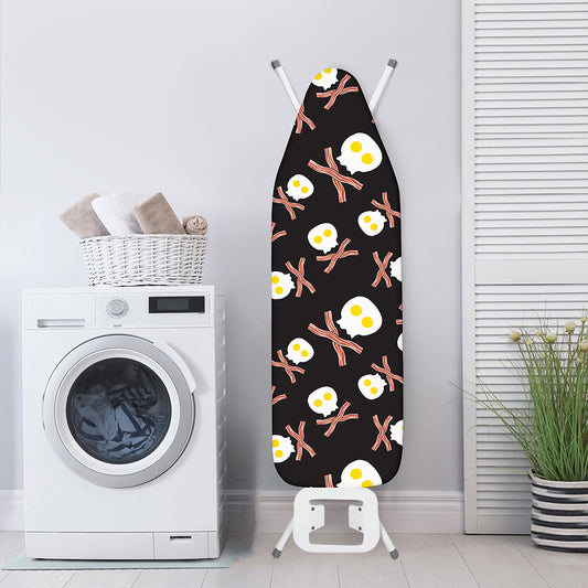 Skull Fried Egg And Bacon Pattern Print Ironing Board Cover