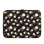 Skull Fried Egg And Bacon Pattern Print Laptop Sleeve