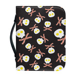 Skull Fried Egg And Bacon Pattern Print Leather Bible Cover