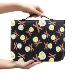 Skull Fried Egg And Bacon Pattern Print Leather Bible Cover