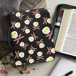 Skull Fried Egg And Bacon Pattern Print Leather Bible Cover