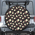 Skull Fried Egg And Bacon Pattern Print Leather Spare Tire Cover