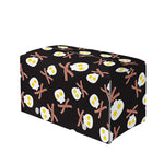 Skull Fried Egg And Bacon Pattern Print Leather Tissue Box Cover