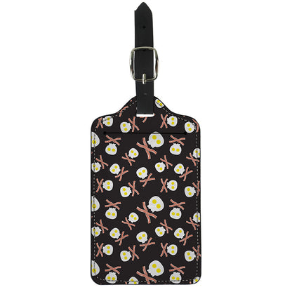 Skull Fried Egg And Bacon Pattern Print Luggage Tag