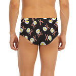 Skull Fried Egg And Bacon Pattern Print Men's Briefs