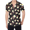 Skull Fried Egg And Bacon Pattern Print Men's Shirt