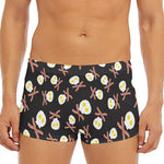 Skull Fried Egg And Bacon Pattern Print Men's Short Boxer Briefs