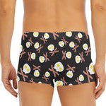 Skull Fried Egg And Bacon Pattern Print Men's Short Boxer Briefs