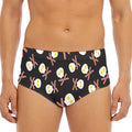 Skull Fried Egg And Bacon Pattern Print Men's Triangle Swim Briefs
