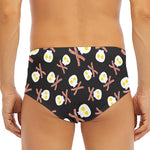Skull Fried Egg And Bacon Pattern Print Men's Triangle Swim Briefs