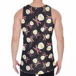 Skull Fried Egg And Bacon Pattern Print Men's Velvet Tank Top