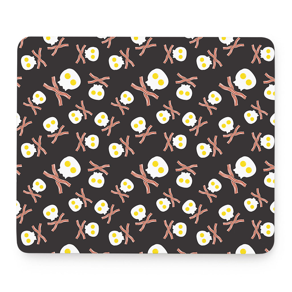 Skull Fried Egg And Bacon Pattern Print Mouse Pad