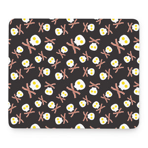 Skull Fried Egg And Bacon Pattern Print Mouse Pad