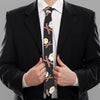 Skull Fried Egg And Bacon Pattern Print Necktie