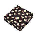 Skull Fried Egg And Bacon Pattern Print Outdoor Seat Cushion Cover