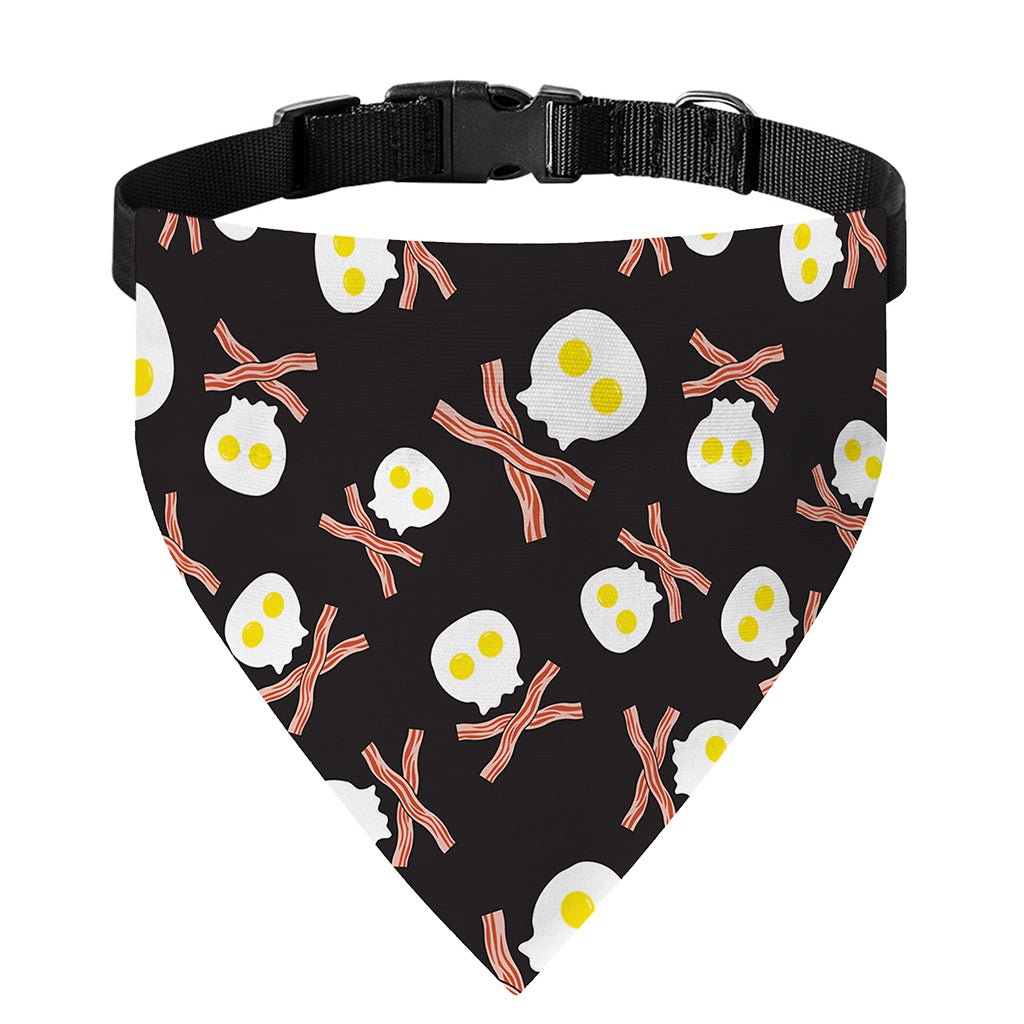 Skull Fried Egg And Bacon Pattern Print Over The Collar Dog Bandana