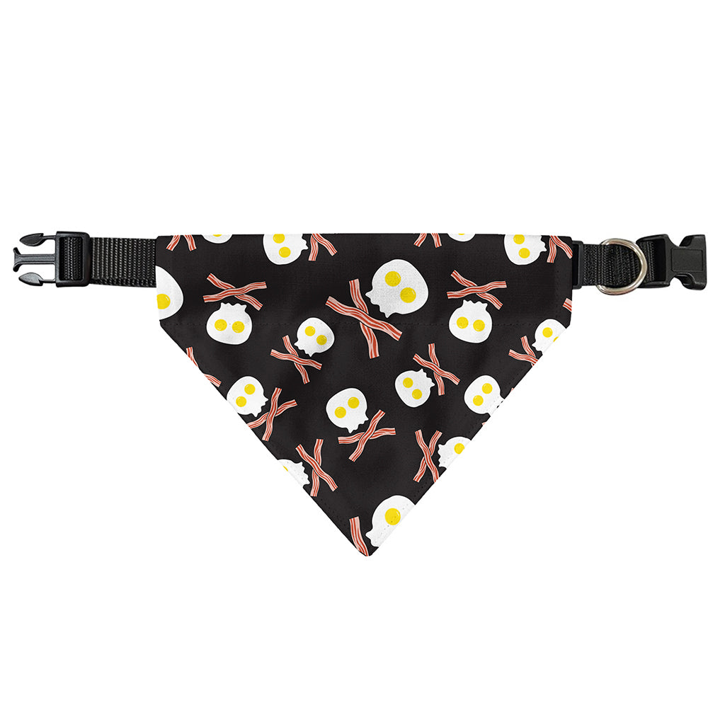 Skull Fried Egg And Bacon Pattern Print Over The Collar Dog Bandana
