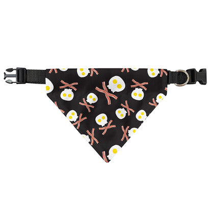Skull Fried Egg And Bacon Pattern Print Over The Collar Dog Bandana