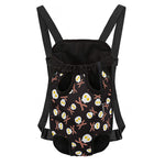 Skull Fried Egg And Bacon Pattern Print Pet Carrier Backpack
