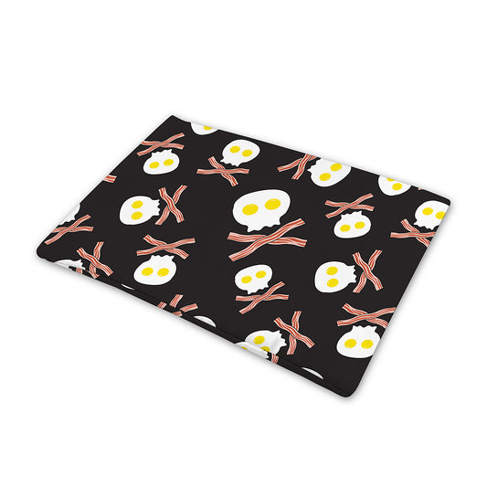 Skull Fried Egg And Bacon Pattern Print Pet Cooling Mat Cover