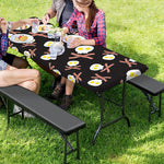 Skull Fried Egg And Bacon Pattern Print Picnic Table Cover