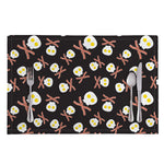 Skull Fried Egg And Bacon Pattern Print Placemat