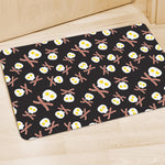 Skull Fried Egg And Bacon Pattern Print Polyester Doormat