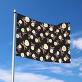Skull Fried Egg And Bacon Pattern Print Polyester Flag
