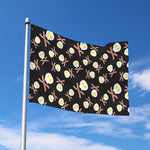 Skull Fried Egg And Bacon Pattern Print Polyester Flag