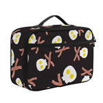 Skull Fried Egg And Bacon Pattern Print Portable Lunch Bag