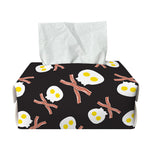 Skull Fried Egg And Bacon Pattern Print Rectangle Tissue Box Cover