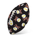 Skull Fried Egg And Bacon Pattern Print Rugby Ball