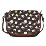 Skull Fried Egg And Bacon Pattern Print Saddle Bag