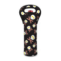 Skull Fried Egg And Bacon Pattern Print Single Neoprene Wine Tote