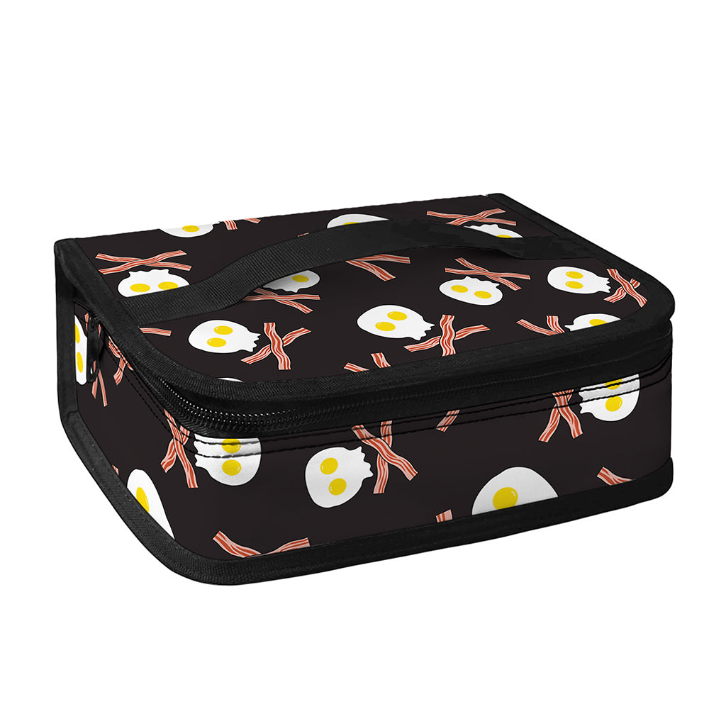 Skull Fried Egg And Bacon Pattern Print Small Lunch Bag