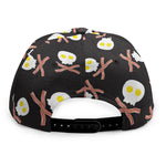 Skull Fried Egg And Bacon Pattern Print Snapback Cap