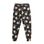 Skull Fried Egg And Bacon Pattern Print Sweatpants